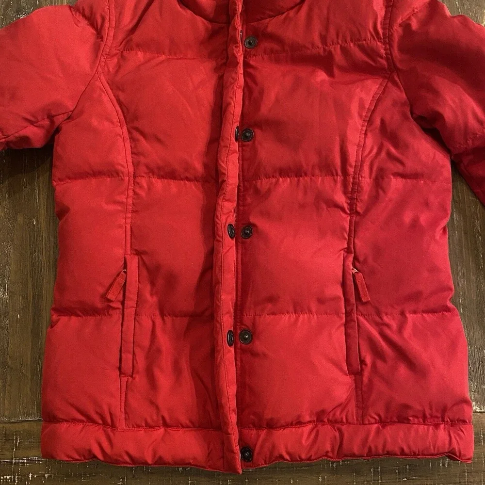 Vintage Y2K GAP Puffer Jacket Red Unisex S Quilted Down Heavyweight Winter Coat